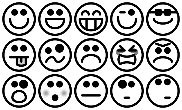Black and White Smiley Face Clip Art