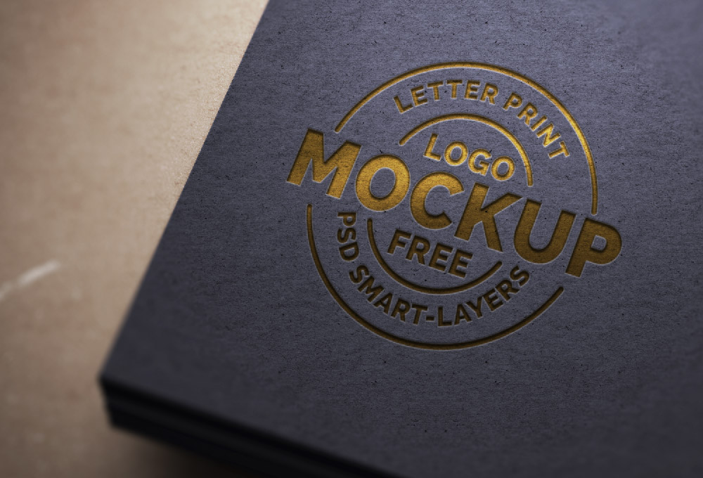 8 Letterpress PSD Mockup Your Logo Images