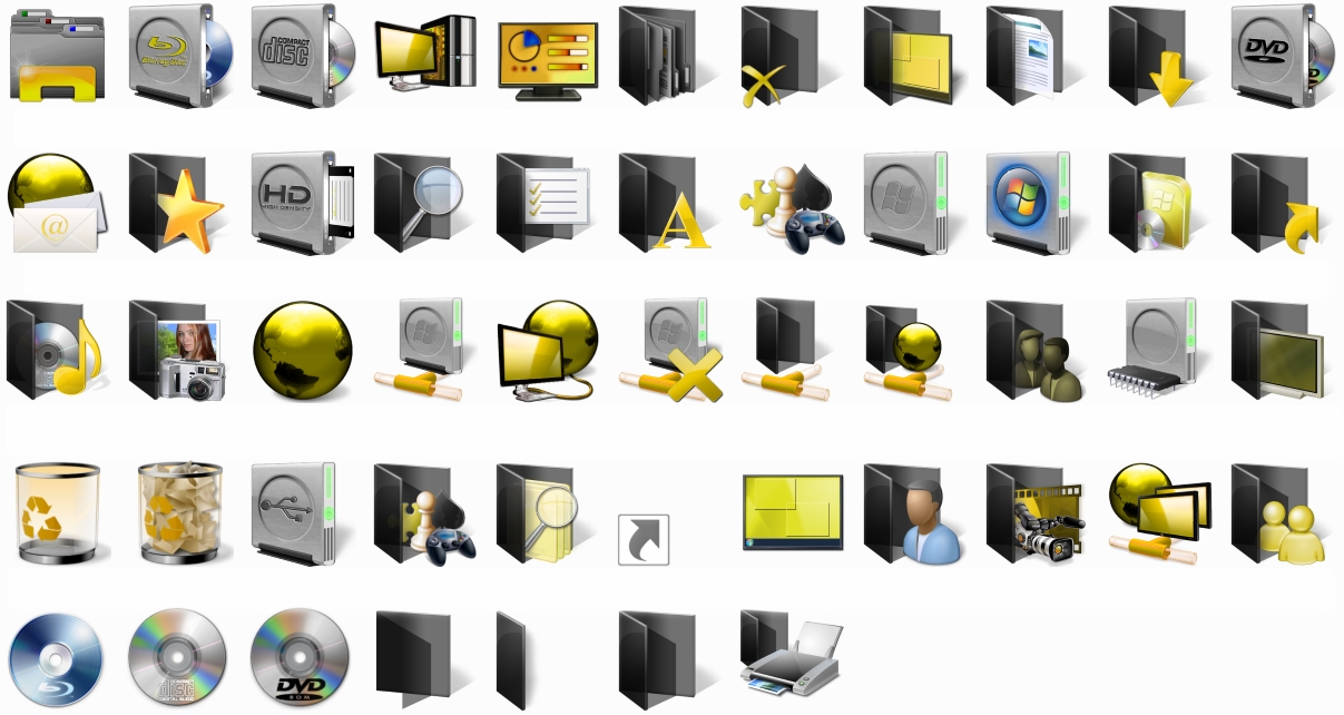 Black Windows 7 Icon Pack