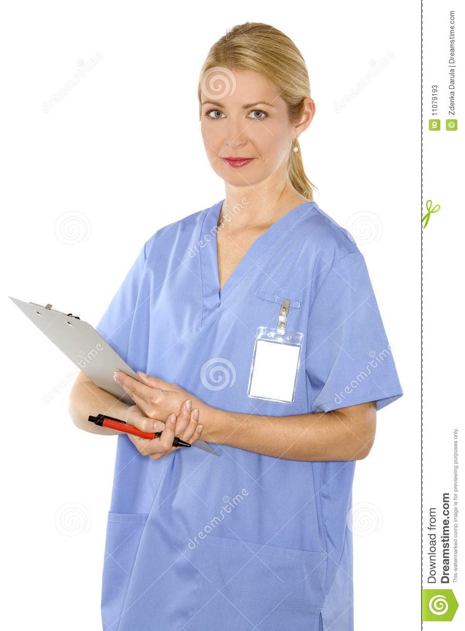 Blonde Nurse Wearing Scrubs