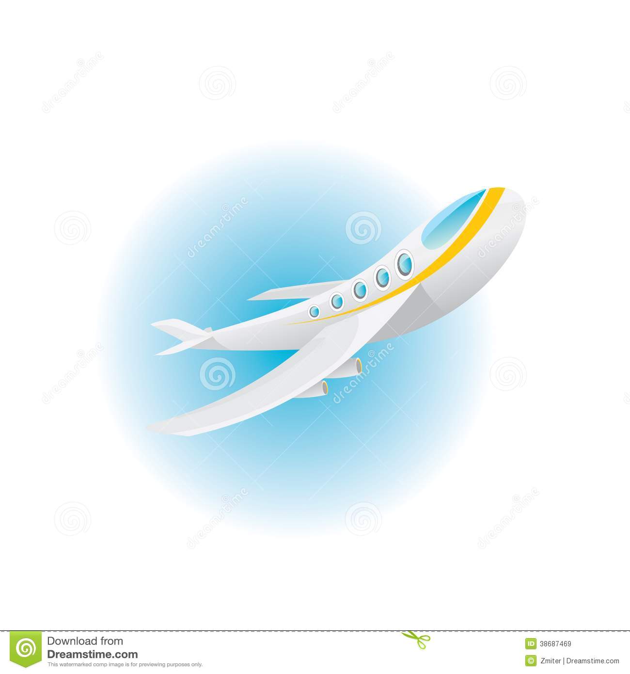 Blue Airplane Icon Vector