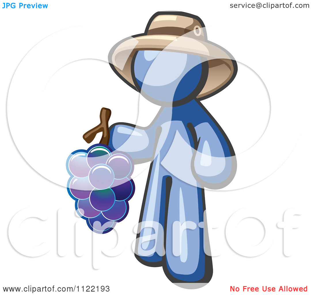 Blue Man with Hat Cartoon Image