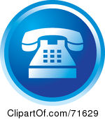 Blue Telephone Icon