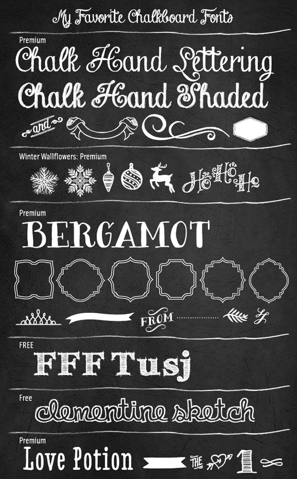 Chalkboard Fonts and Designs
