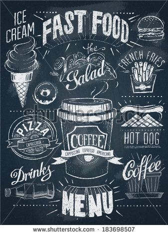 Chalkboard Food Drawings