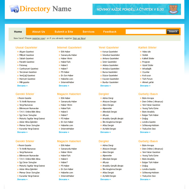 Free pictorial directory template