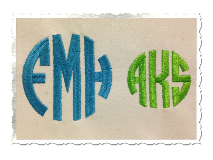 Circle Monogram Embroidery Font Circle Monogram Embroidery Font