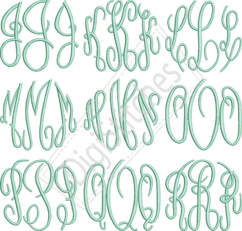 Circle Monogram Embroidery Font Circle Monogram Embroidery Font