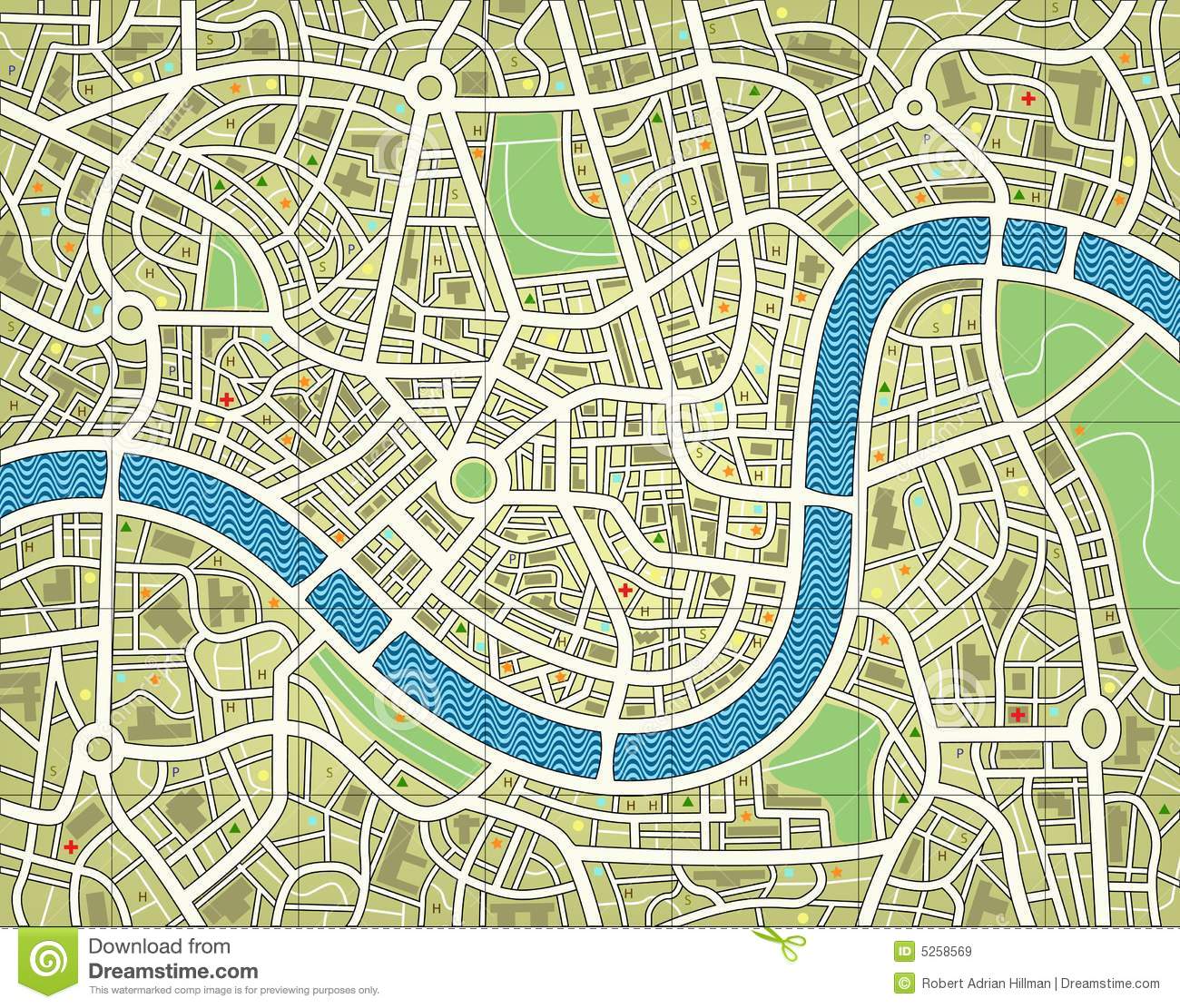 City Street Map Clip Art