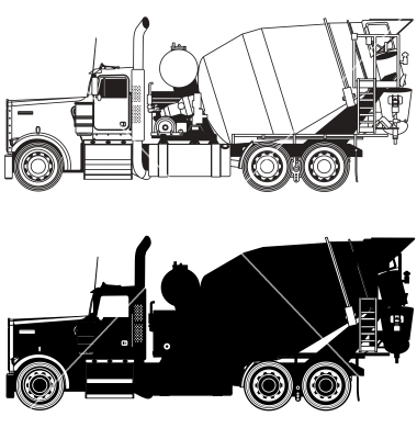 Concrete Mixer Truck Drawing