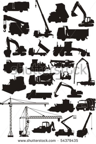 Concrete Pump Truck Silhouette