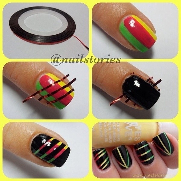 Cool Nail Designs Using Tape