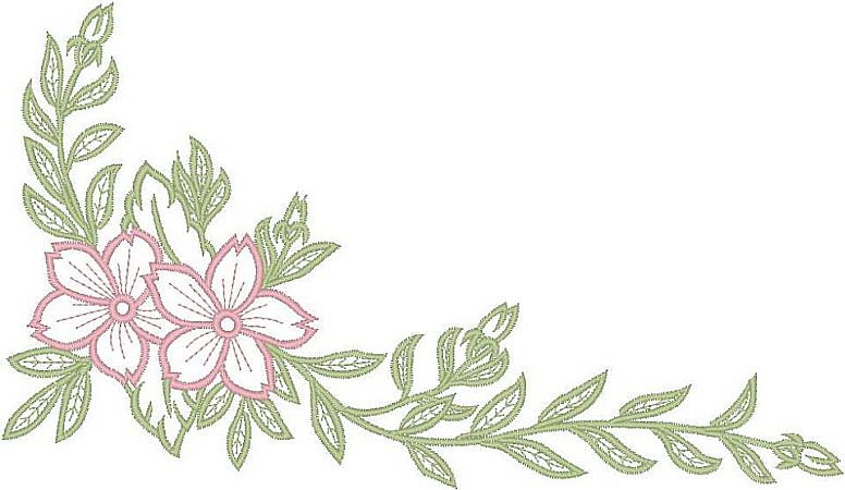 Corner Floral Embroidery Design Corner Floral Embroidery Design