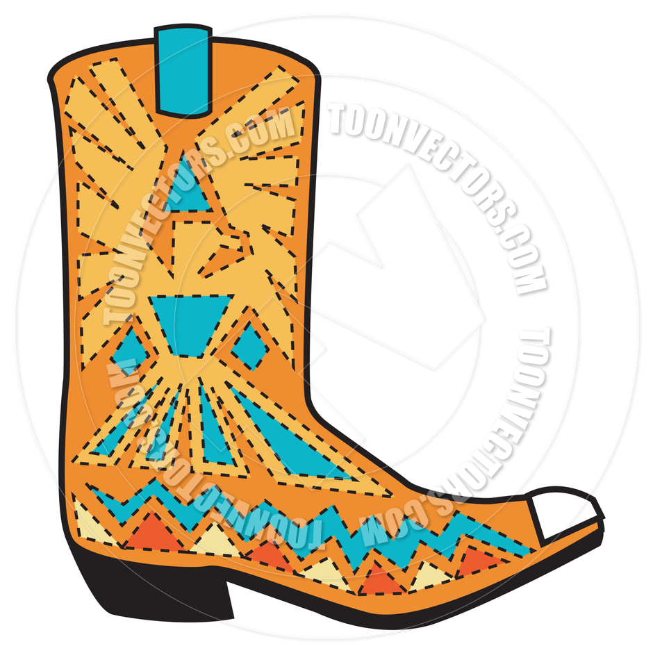 Cowboy Boot Vector Clip Art