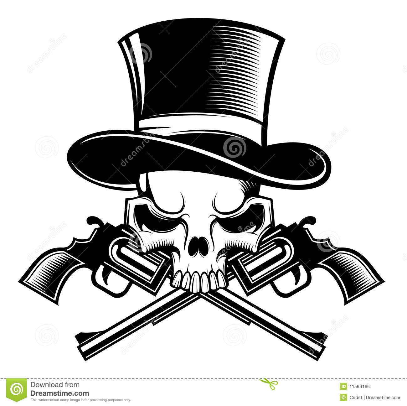 Cowboy Skull with Guns