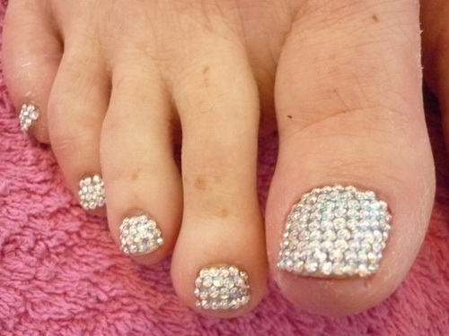 Crystal Toe Nail Designs