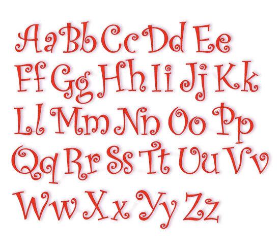 Curly Font Machine Embroidery Curly Font Machine Embroidery