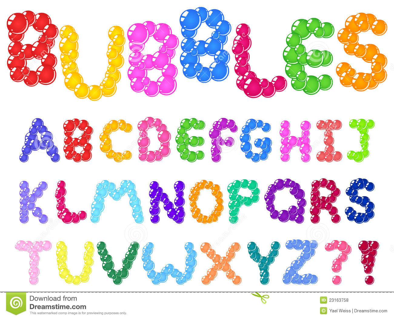 Cute Bubble Letters Alphabet