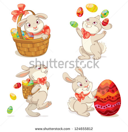 9 Cute Easter Bunny Vector Images