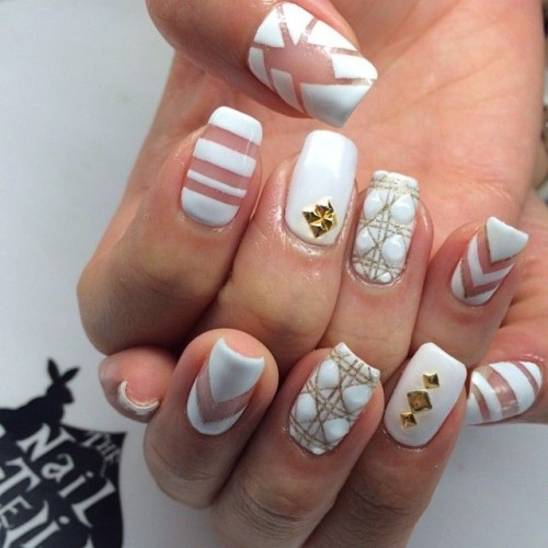 Cute Nail Designs with White Base
