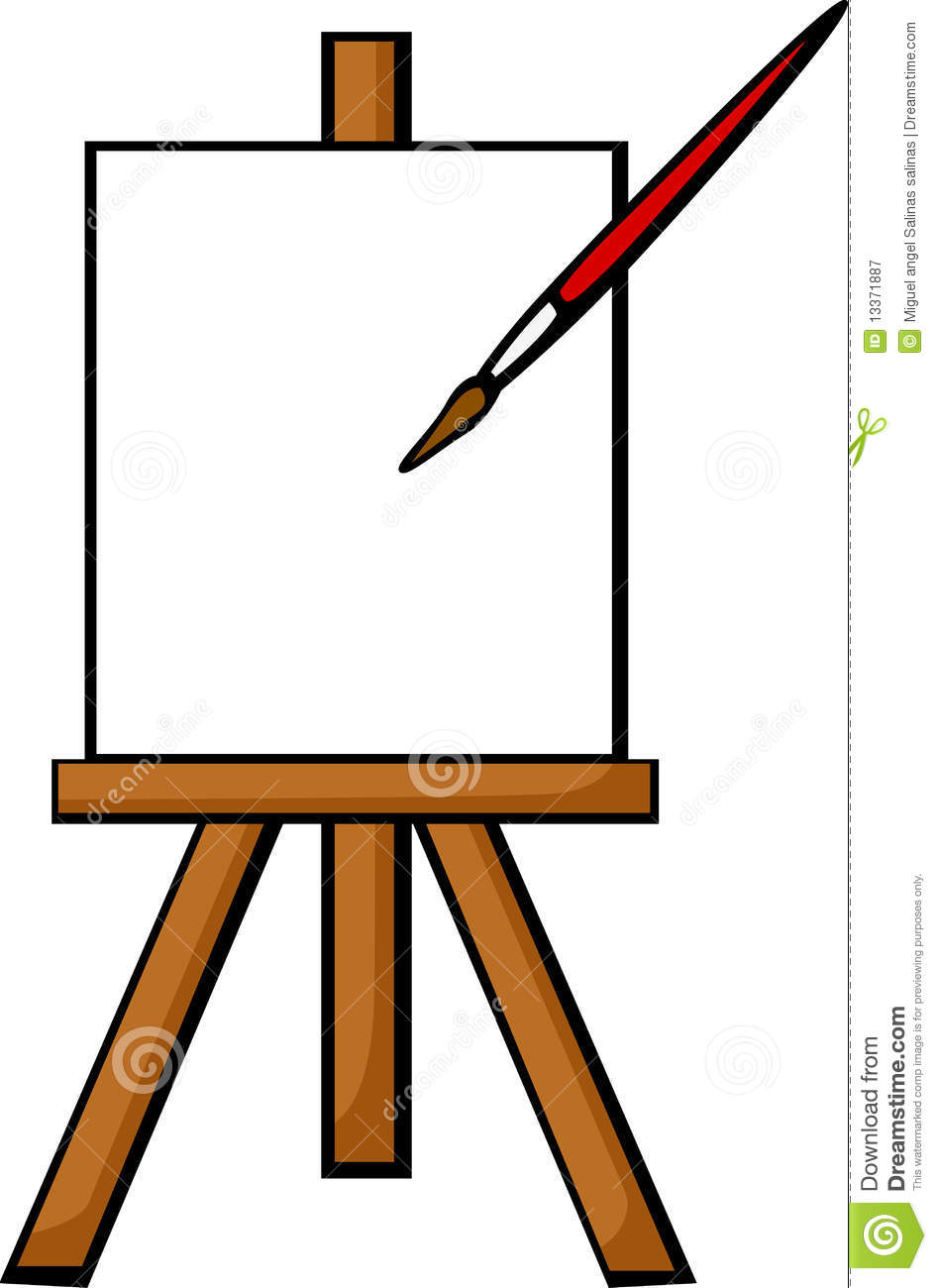 Easel with Canvas Clip Art