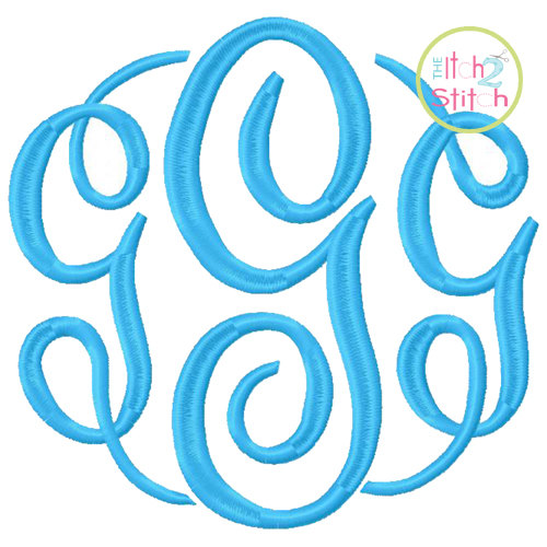 Fancy Circle Monogram Embroidery Font