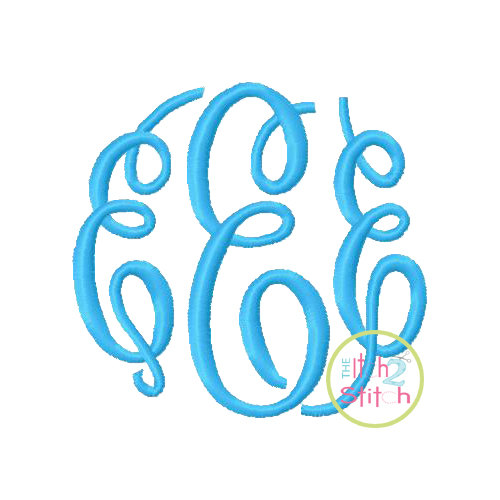 Fancy Circle Monogram Embroidery Font