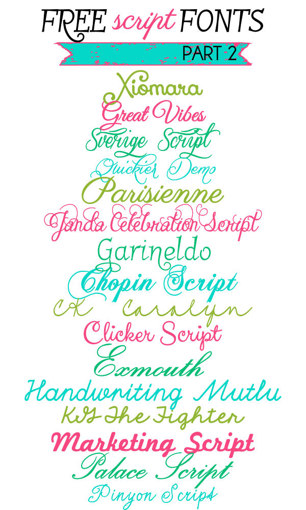 Favorite Free Script Fonts Favorite Free Script Fonts