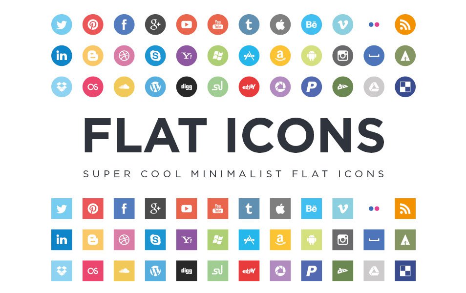 Flat Social Media Icons Free
