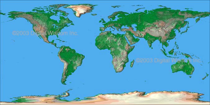 Flat World Map High Resolution