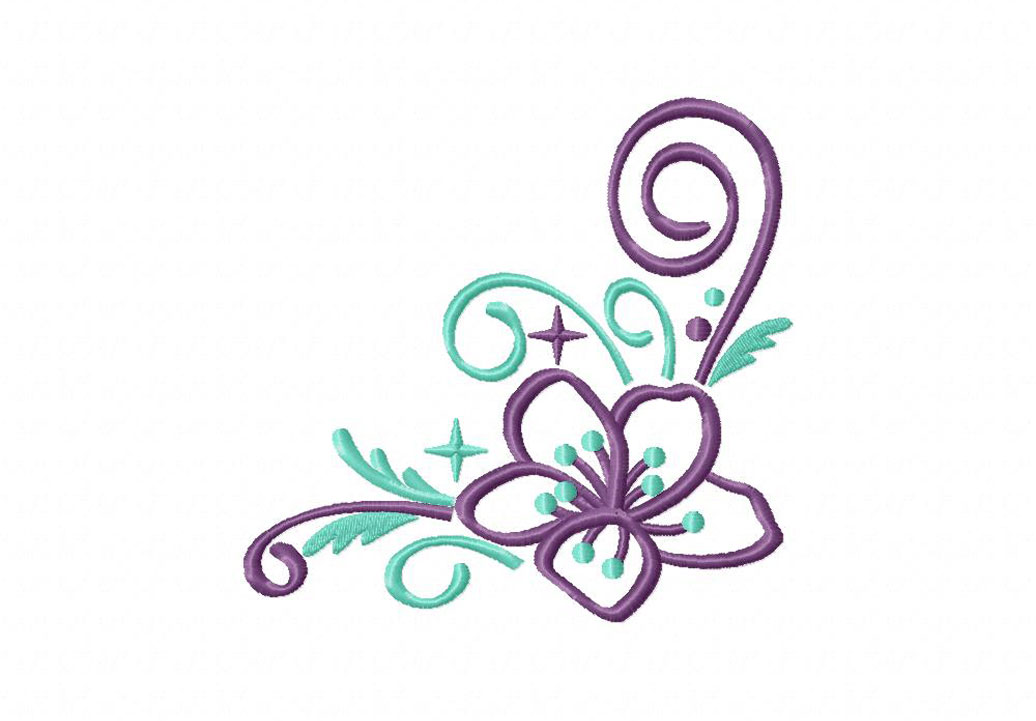 Flowers Embroidery Corner Designs Flowers Embroidery Corner Designs