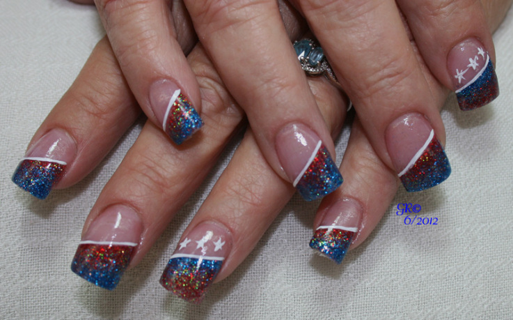 Fourth of July Acrylic Nail Designs Fourth of July Acrylic Nail Designs