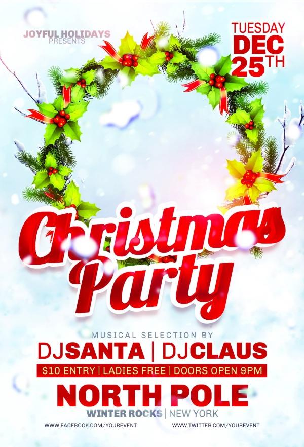 Free Christmas Party Flyer PSD Template