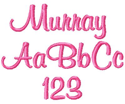 6 Murray Font Embroidery Images