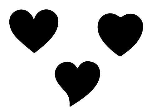 Free Heart Shape Three Silhouette