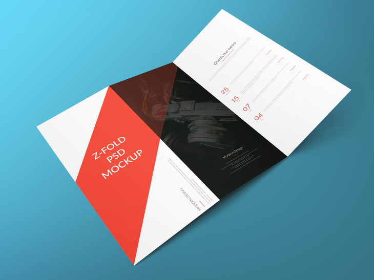 Free Tri-Fold Brochure Mockup PSD