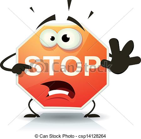 Funny Cartoon Stop Sign