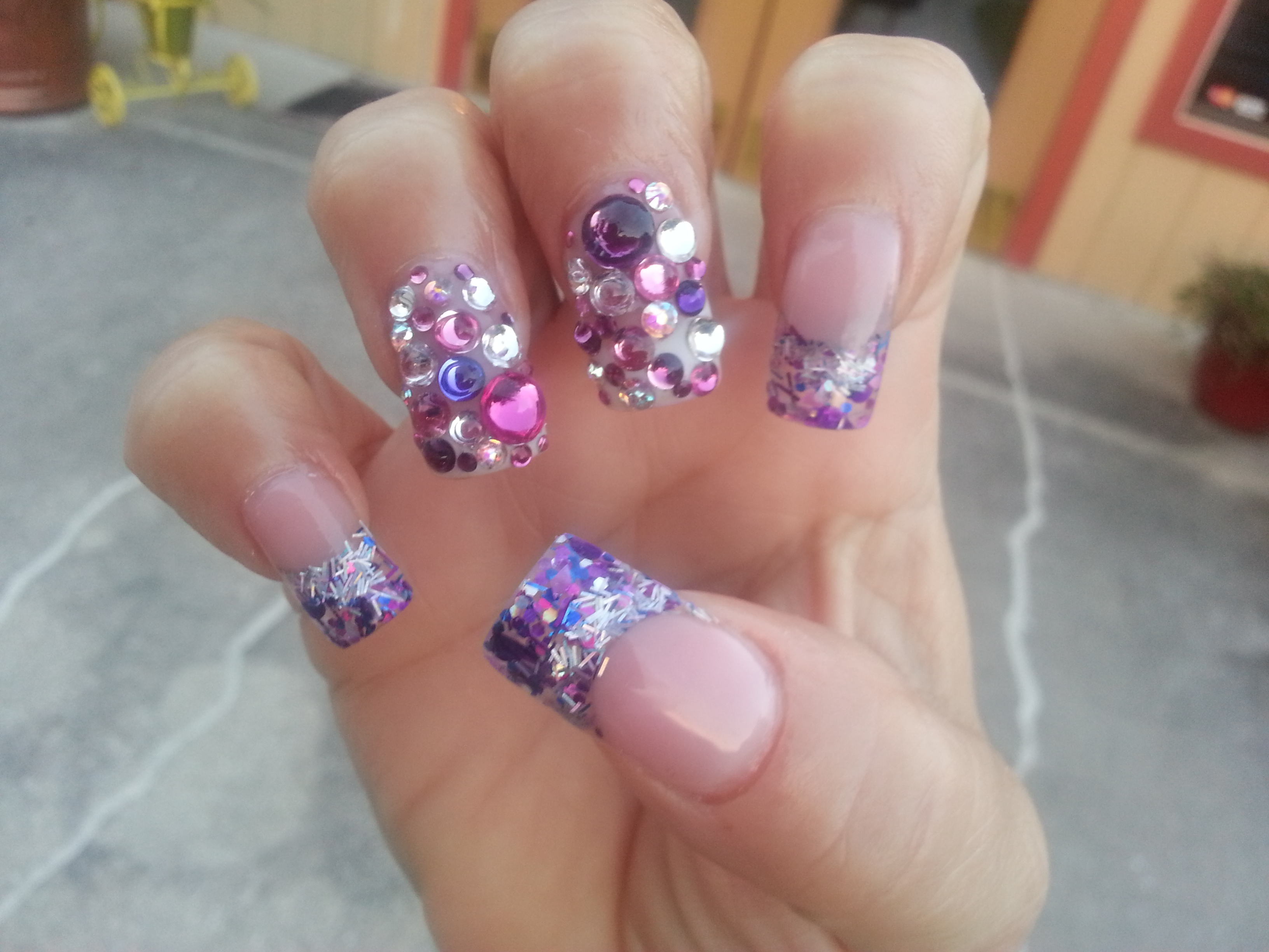 Gel Nails with Glitter