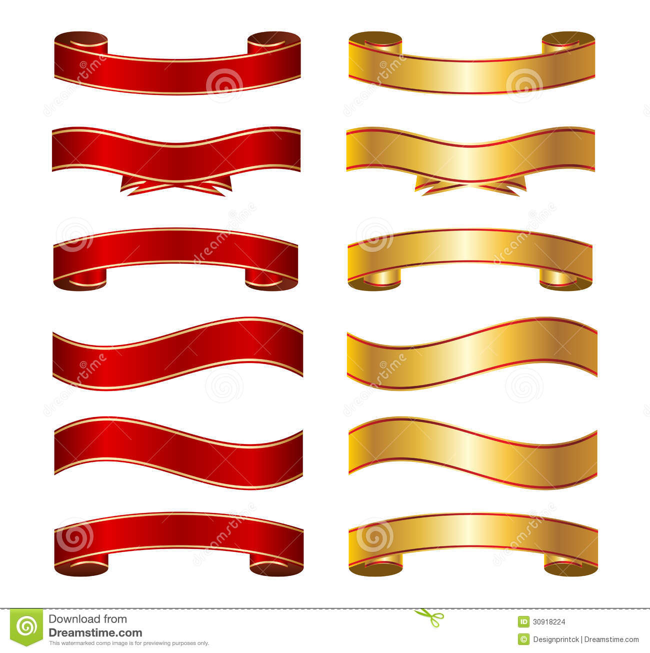 Gold Ribbon Banner Vector