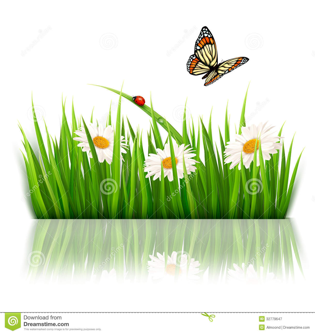 Grass and Flowers Clip Art