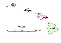 Hawaii County Map Outline