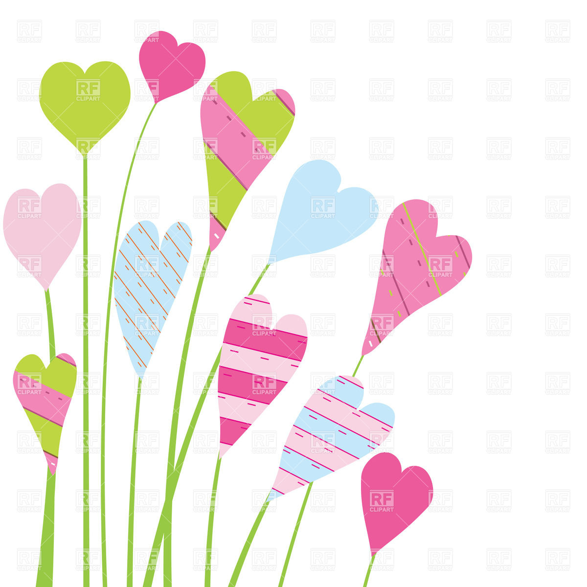 Heart Shaped Flowers Clip Art