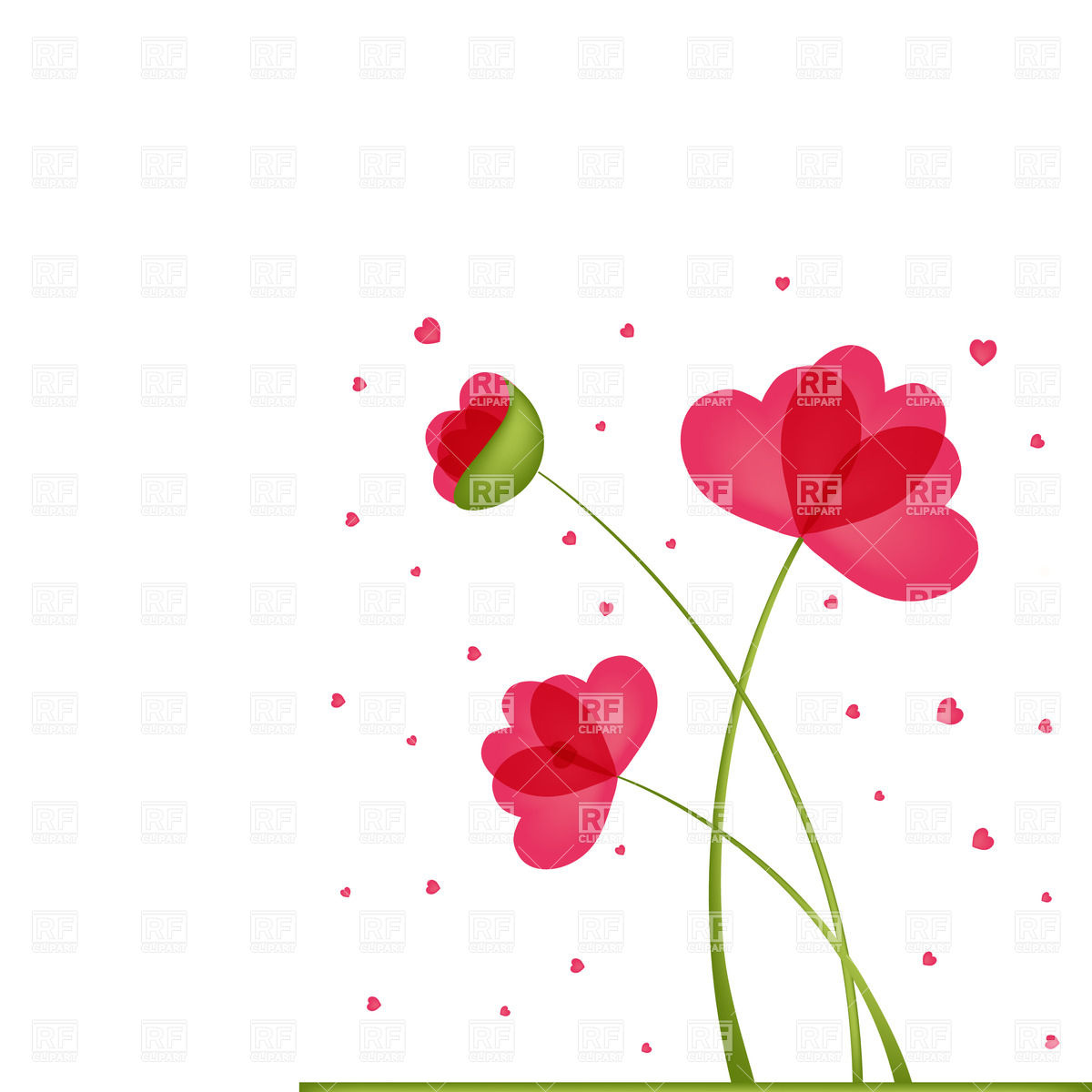 Heart Shaped Flowers Clip Art