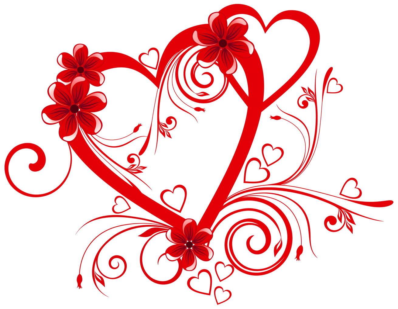 Hearts and Flowers Clip Art Free