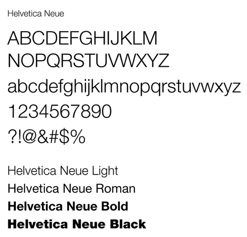 Helvetica Neue Font Family