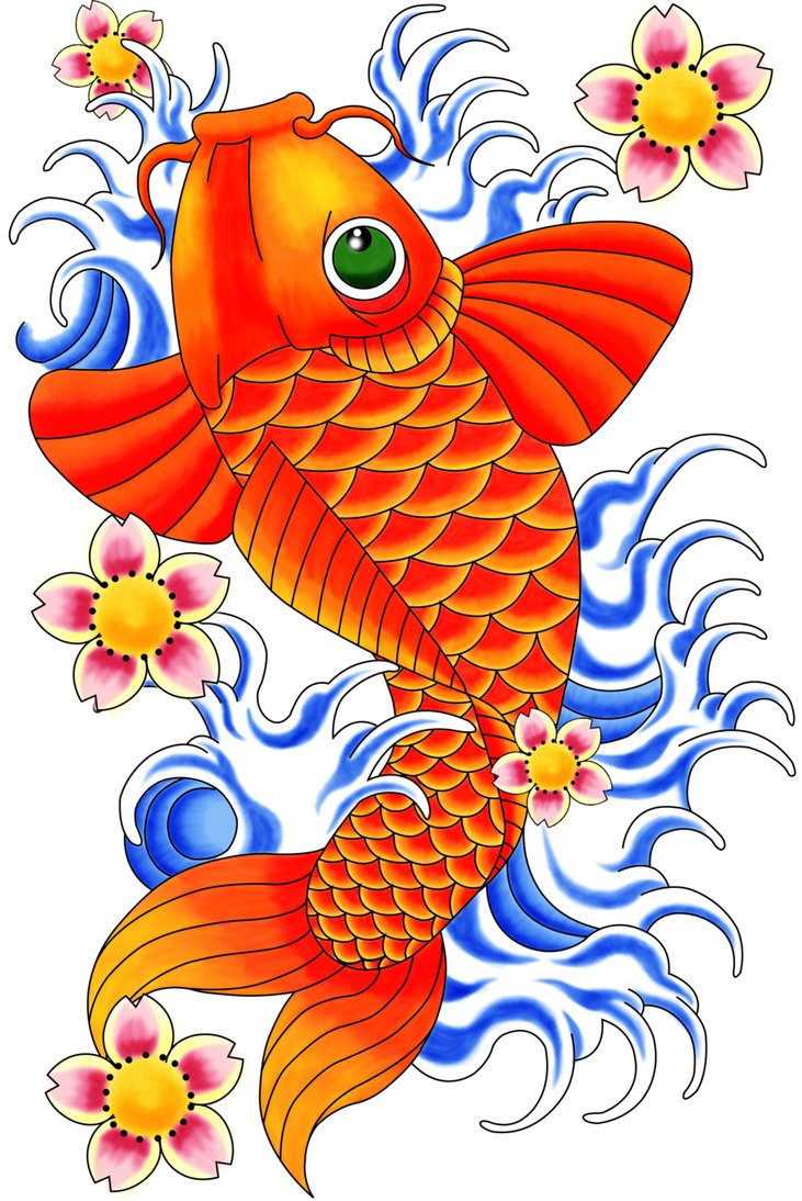 Koi Fish Tattoo Designs Drawings