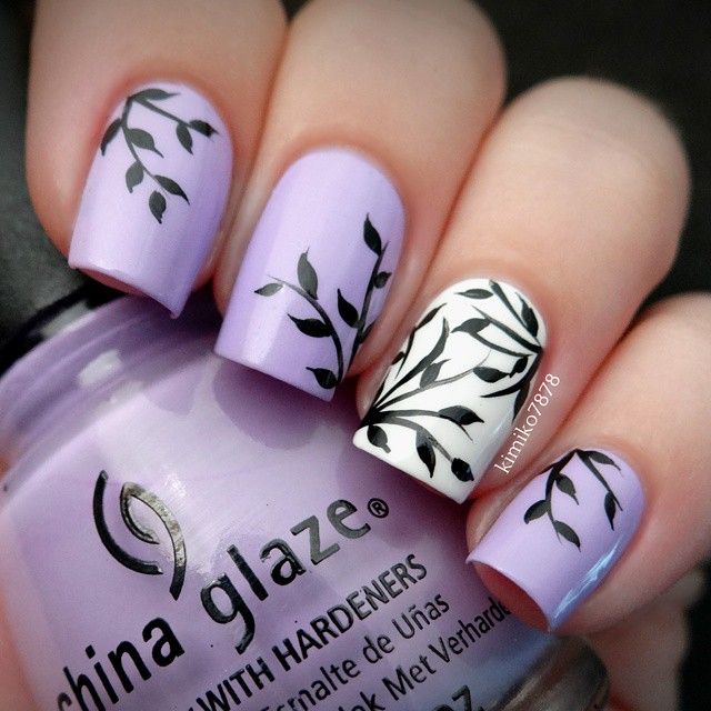 Light Purple Nail Designs with Base