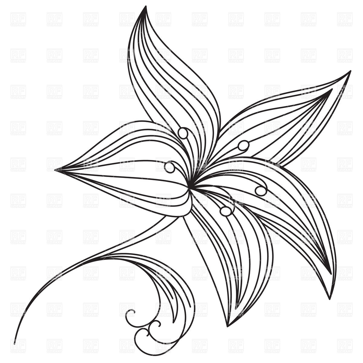 19 Outline Flower Vector Images