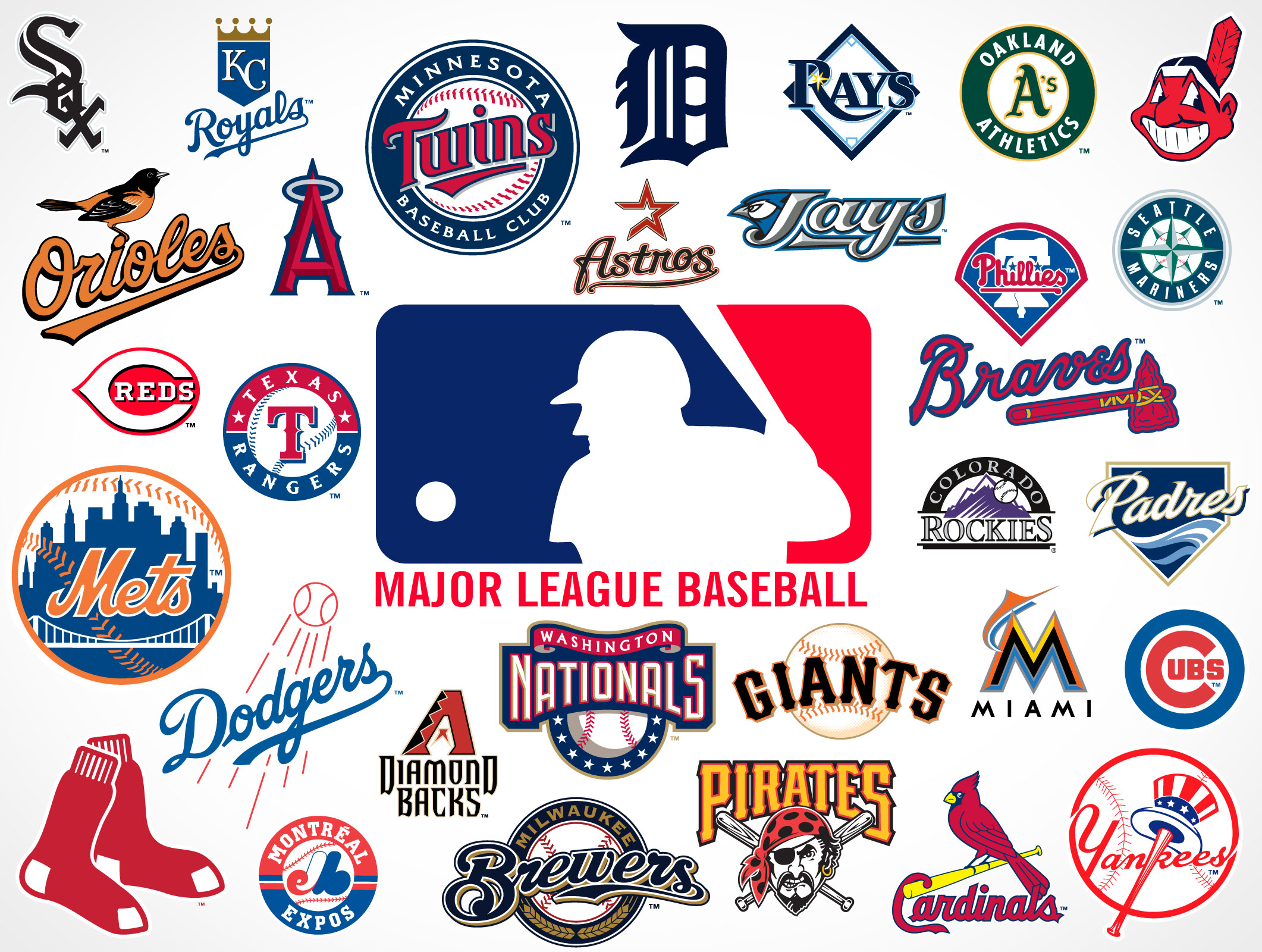 Major League Baseball Teams Logos