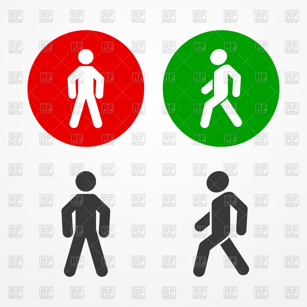 Man in Traffic Light Walk Signs